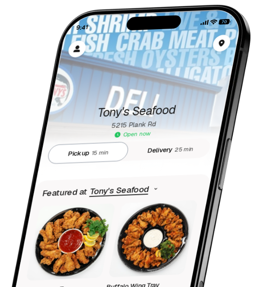 Tony's Seafood app preview